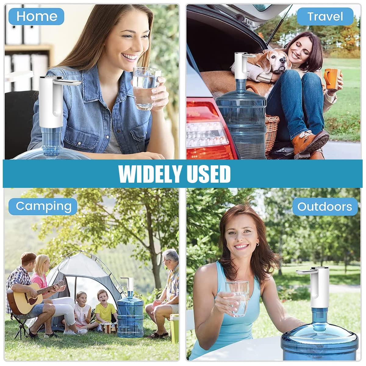 Supvox Cordless Electric Water Pump - with Fold Down Spout Universal Water Bottle Pump Dispenser for 1-5 Gallon Water Can Automatic Water Bottle Pump for Home Office Camping(Whit) Supvox Cordless Electric Water Pump - with Fold Down Spout Universal Water Bottle Pump Dispenser for 1-5 Gallon Water Can Automatic Water Bottle Pump for Home Office Camping(Whit)